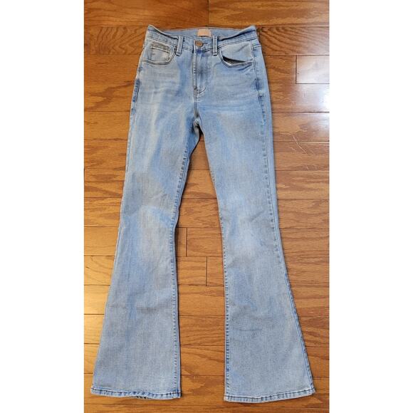 Simple Society Flare Jeans Women Size 0/24 Light Wash Mid Rise - Picture 7 of 10